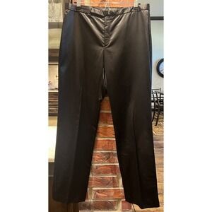 Banana Republic Black Satin Trousers Pants Size 12 Made In Italy